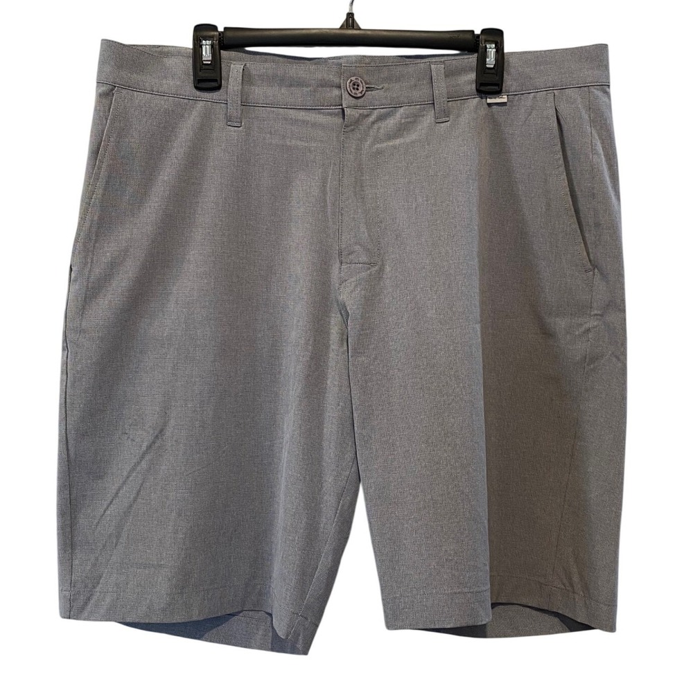Travis Mathew Mens Grey Golf Performance Shorts Size 36 Stretch Micro Pattern